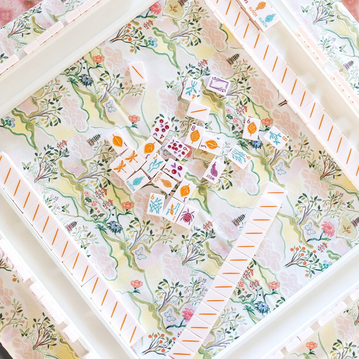 Scalloped Square Table Topper - Pink Pagoda - The Well Appointed House