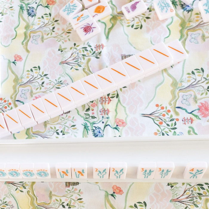 Scalloped Square Table Topper - Pink Pagoda - The Well Appointed House