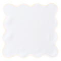 Scalloped Square Table Linen, Lily White - The Well Appointed House