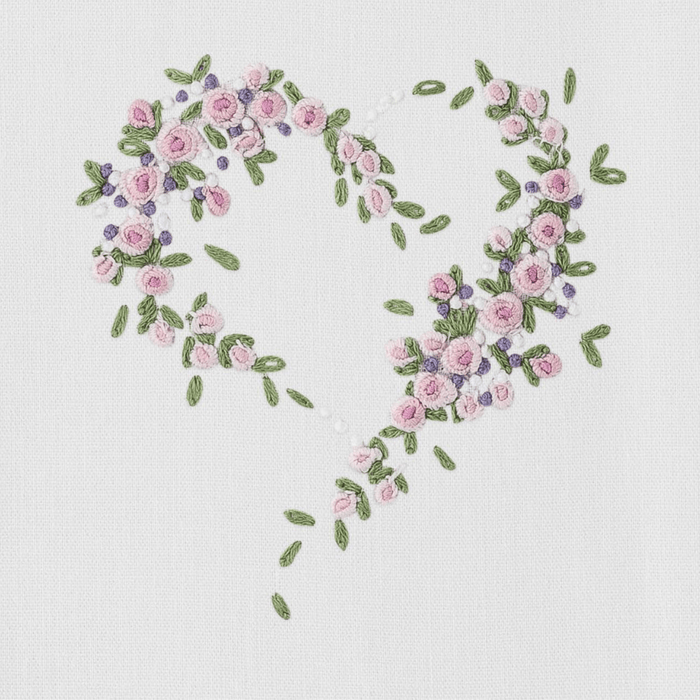 Set of 2 Scatter Flower Heart Cotton Hand Towels - Hand Towels - The Well Appointed House
