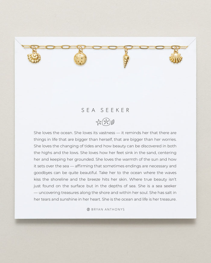 Bryan Anthonys Gold Sea Seeker Charm Bracelet On Card