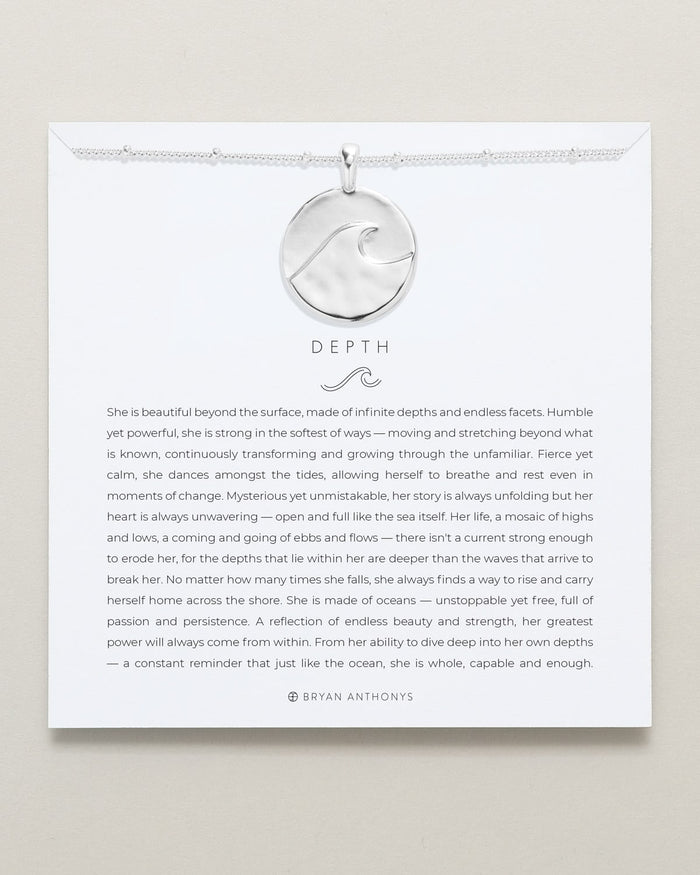 Bryan Anthonys Wild At Heart Depth Silver Pendant Necklace With Meaning Card