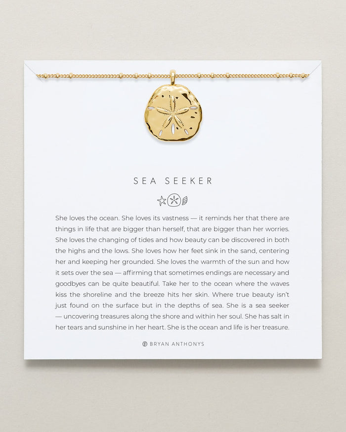 Bryan Anthonys Sea Seeker Gold Pendant Necklace On Card