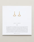 Bryan Anthonys Self Love Marquise Drop Earrings on Meaning Card in Gold