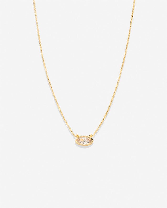 Bryan Anthonys Self Love Marquise Solitaire Necklace Gold