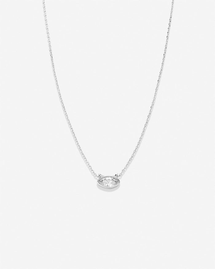 Bryan Anthonys Self Love Marquise Solitaire Necklace Silver