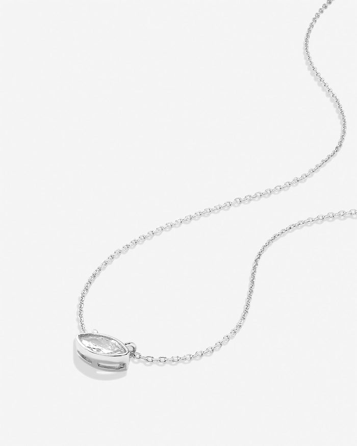 Bryan Anthonys Self Love Marquise Solitaire Necklace Silver