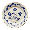 Hand Painted Blue & White Flowers and Vines Dinner Plate - Dinnerware - The Well Appointed House