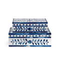 Set of 2 Jaipur Palace Blue & White Tear Hinged Box - Decorative Boxes - The Well Appointed House