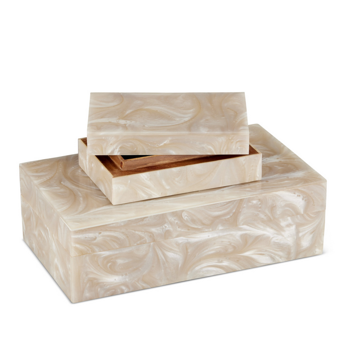 Set of 2 Perlas Swirl Decorative Boxes - The Well Appointed House