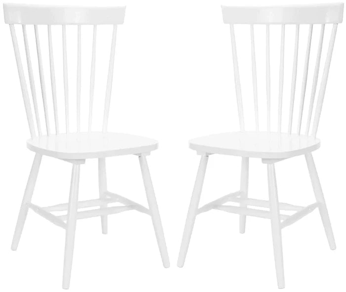 Set of 2 White Spindle Back Farmhouse Dining Side Chairs - Dining Chairs - The Well Appointed House