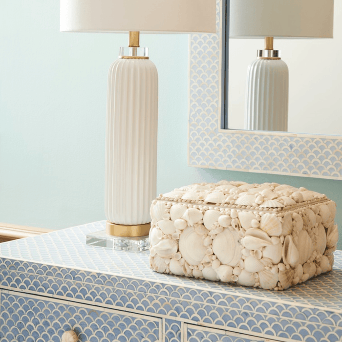 Set of 3 Natural White Decorative Shell Boxes - Decorative Boxes - The Well Appointed House
