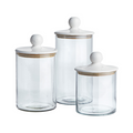 Set of 3 White & Clear Classic Canisters - The Well Appointed House
