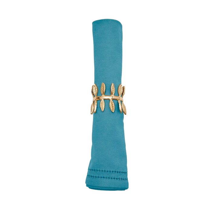 Set of 4 Betty Dusty Teal Double Eyelet Dinner Napkins - The Well Appointed House