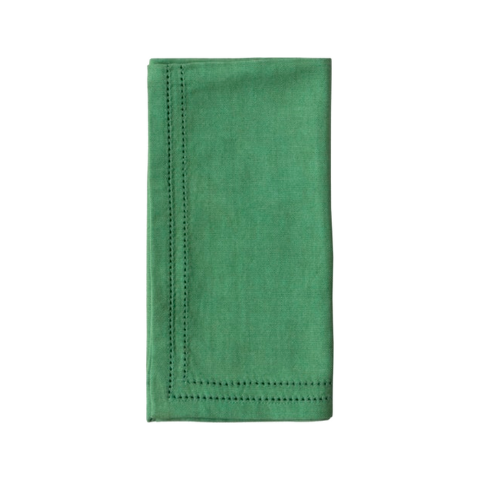 Set of 4 Betty Ivy Green Double Eyelet Dinner Napkins - The Well Appointed House