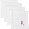 Set of 4 Flamingo Design Cocktail Napkins - Cocktail Napkins - The Well Appointed House