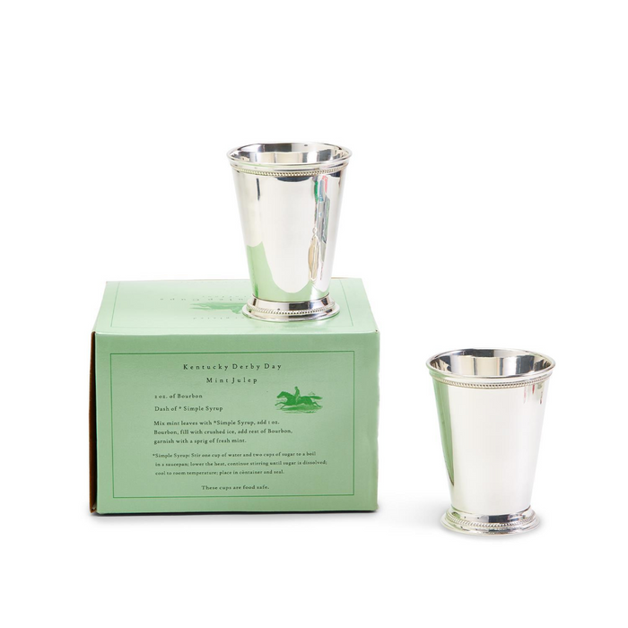 Set of 4 Lacquered Silver-Plated Brass Mint Julep Vases - Vases & Jars - The Well Appointed House