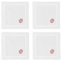 Set of 4 Peppermint Candy Christmas Cocktail Napkins - The Well Appointed House