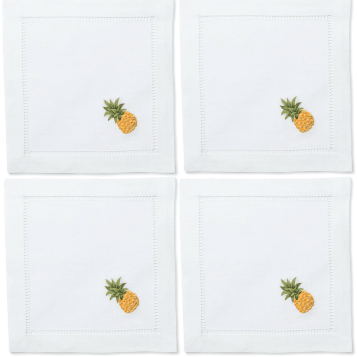 Set of 4 Pineapple Modern Cocktail Napkins - Cocktail Napkins - The Well Appointed House