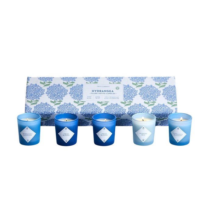 Set of 5 Hydrangea Scented Candles in Gift Box - The Well Appointed House
