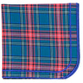 Darcy Napkin in Plaid with Blue Embroidery - Well Appointed House
