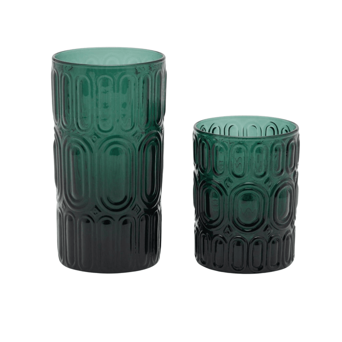 Set of 6 Smokey Green Hand Blown Glasses - Drinkware - The Well Appointed House