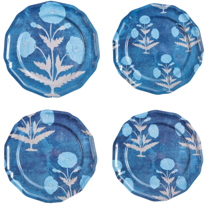 Set of Four Blue Poppy Side Plates - The Well Appointed House