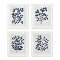 Set of Four Framed Navy and White Leafy Vine Prints - The Well Appointed House