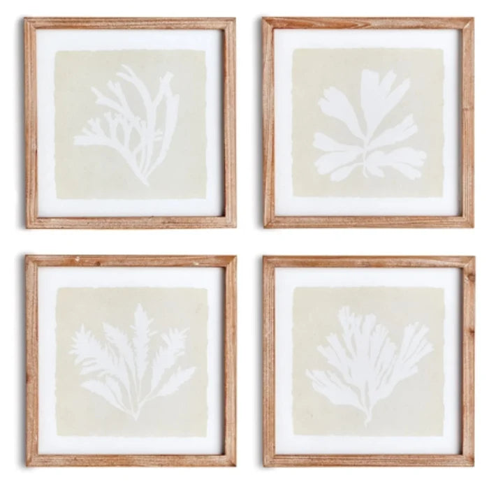 Set of Four Framed Petite Coral Silhouette Prints - Paintings - The Well Appointed House