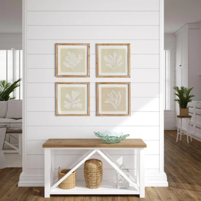 Set of Four Framed Petite Coral Silhouette Prints - Paintings - The Well Appointed House