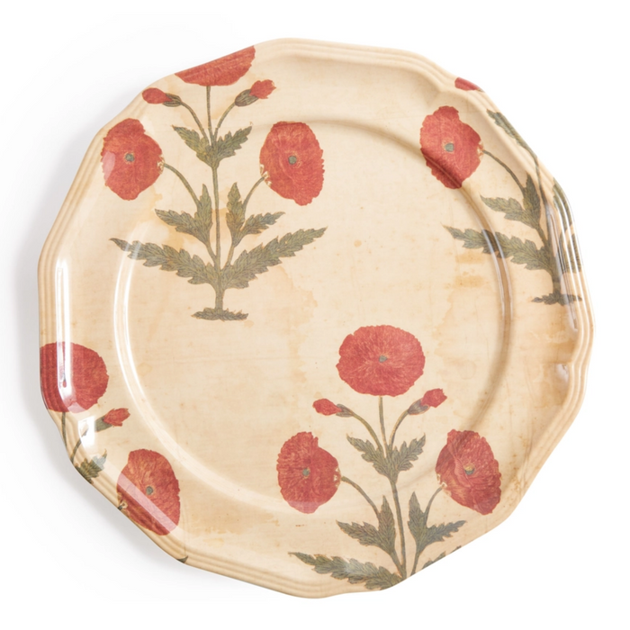 Set of Four Red Poppy Side Plates - The Well Appointed House