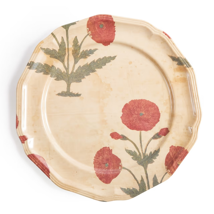 Set of Four Red Poppy Side Plates - The Well Appointed House