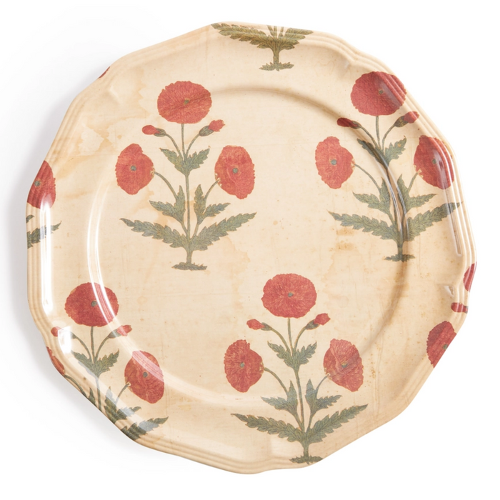 Set of Four Red Poppy Side Plates - The Well Appointed House