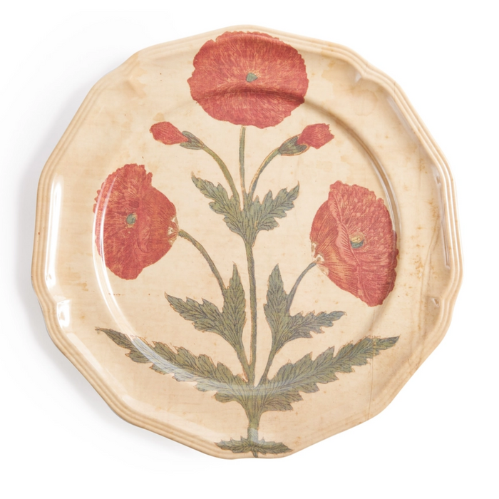 Set of Four Red Poppy Side Plates - The Well Appointed House
