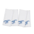 Set of Four White Cotton Napkins Lobster Motif Napkins - Dinner Napkins - The Well Appointed House