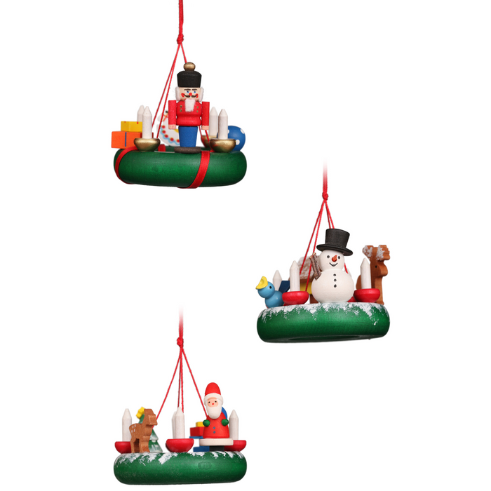 Set of Six Christian Ulbricht Assorted Wreath Christmas Ornaments - The Well Appointed House