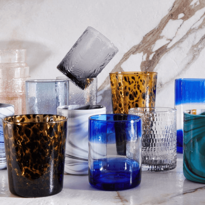 Set of Six Handblown Tortoise Shell Highball Glasses - Drinkware - The Well Appointed House