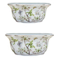 Set of Two Cherry Blossoms Porcelain Oval Planters - Indoor Planters - The Well Appointed House