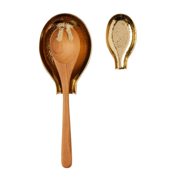 Set of Two Hammered Brass Spoon Rests - Kitchen Accents - The Well Appointed House
