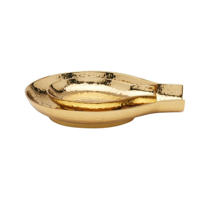 Set of Two Hammered Brass Spoon Rests - Kitchen Accents - The Well Appointed House