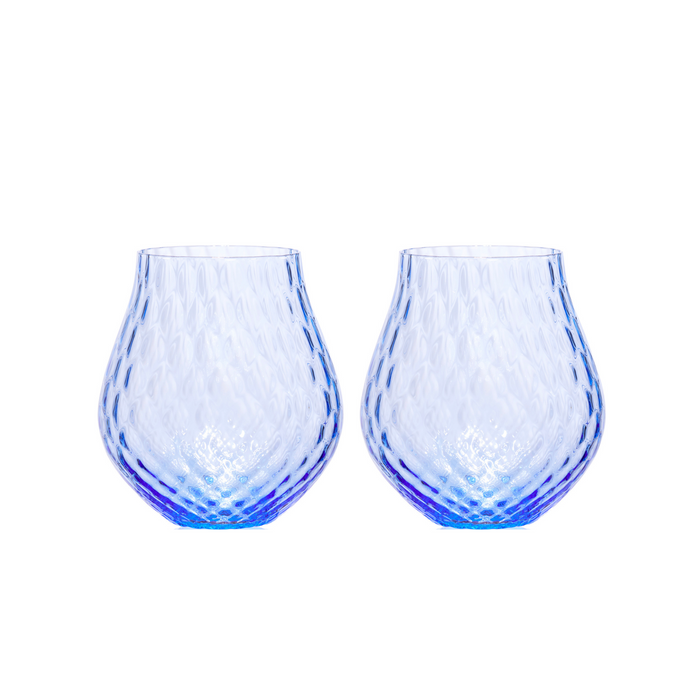 Set of Two Phoebe Cobalt Stemless Wine Glasses - The Well Appointed House