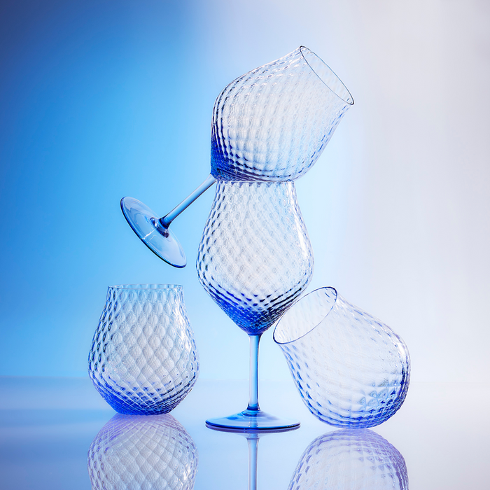 Set of Two Phoebe Cobalt Stemless Wine Glasses - The Well Appointed House