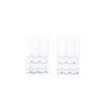 Set of White Scalloped Edge Embroidered Cotton Guest Towels- Available With Pink, Blue Or Green Trim
