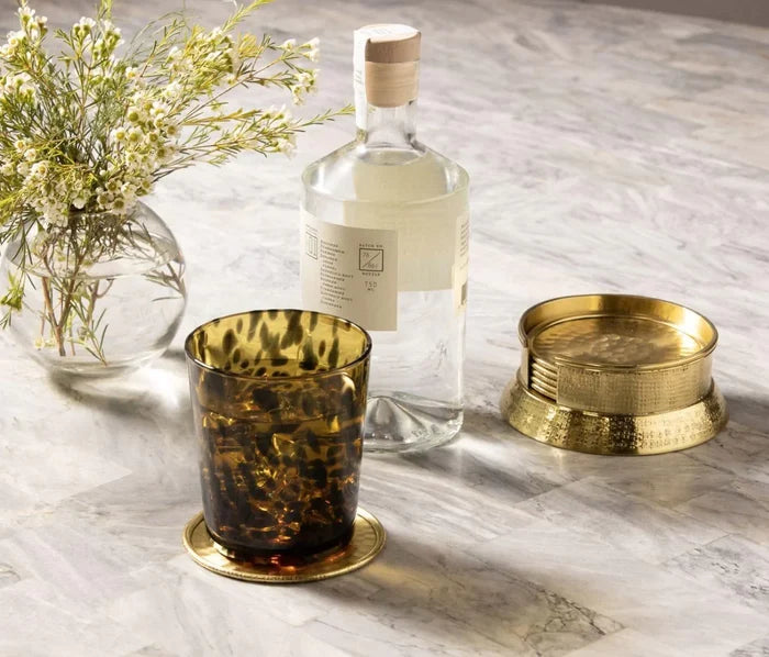 Shell Hand Blown Glass Tumblers in Tortoise - Drinkware - The Well Appointed House
