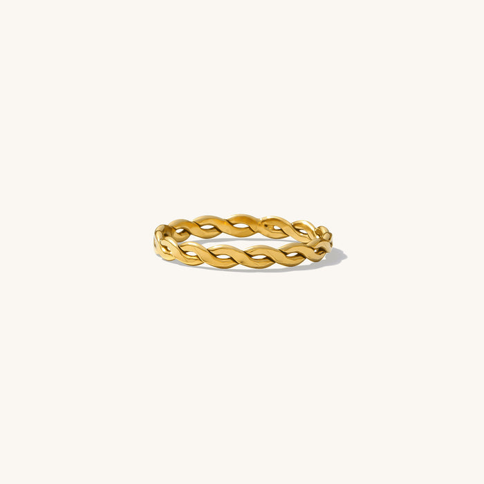 Sierra twisted band ring in 14k gold fill, a bold everyday stacking ring