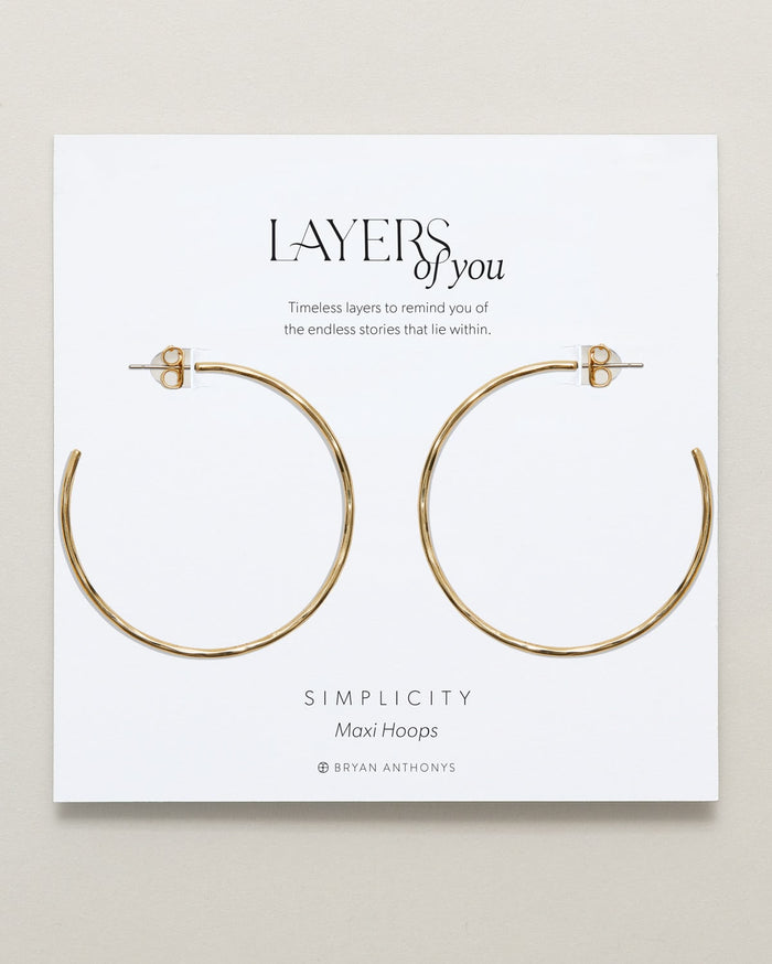 Bryan Anthonys Layers of You Gold Simplicity Maxi Hoops On Card