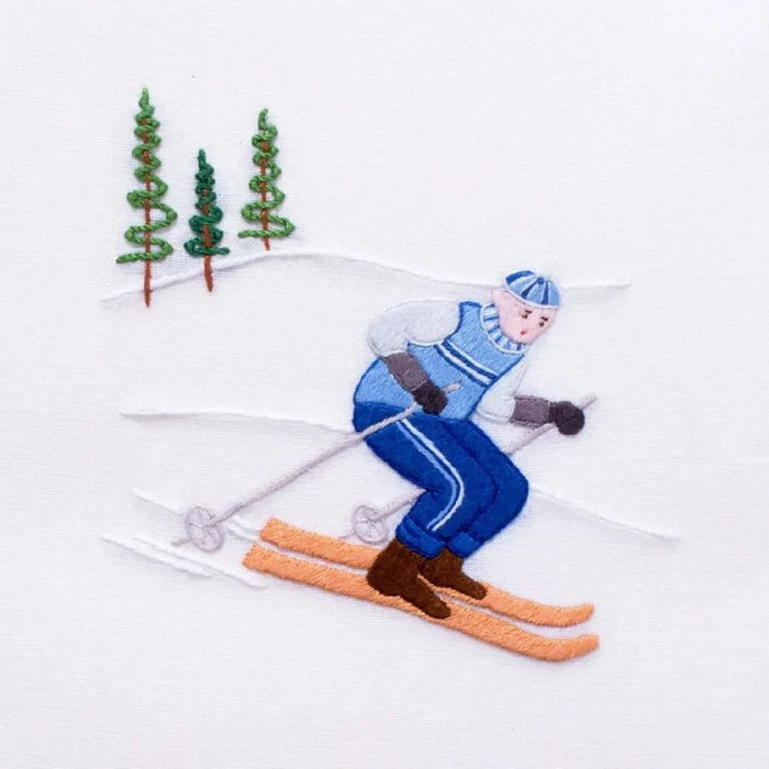 Set of 2 Skier Jack Cotton Hand Towels - Hand Towels - The Well Appointed House
