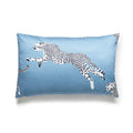 Sky Blue Leaping Cheetah Decorative Lumbar Pillow  The Well Appointed House