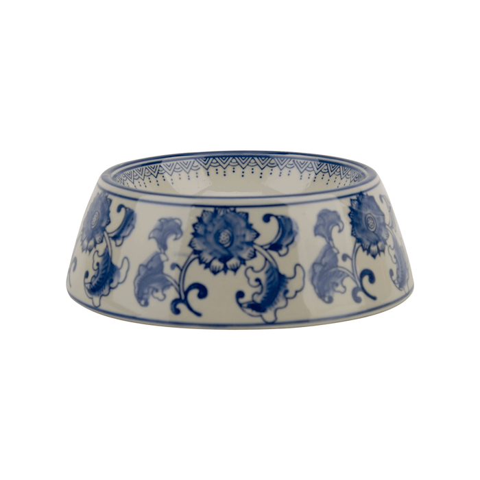 Small Classic Blue and White Porcelain Dog Bowl - Pet Accessories - The Well Appointed House