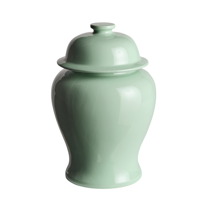 Small Sage Green Koa Wide Lidded Ginger Jar - The Well Appointed House